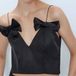 Zara bow detail crop top
